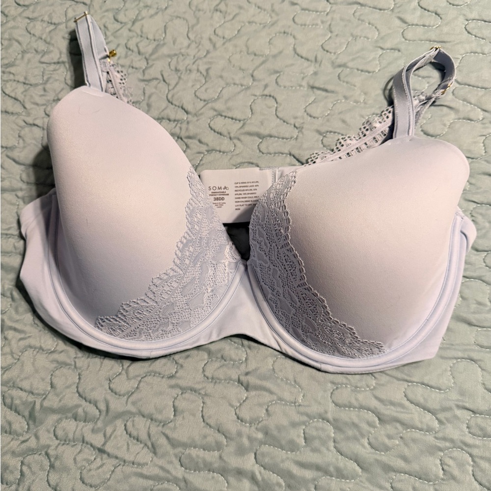 Soma baby blue Lace-Trim T-Shirt Bra